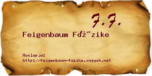 Feigenbaum Füzike névjegykártya